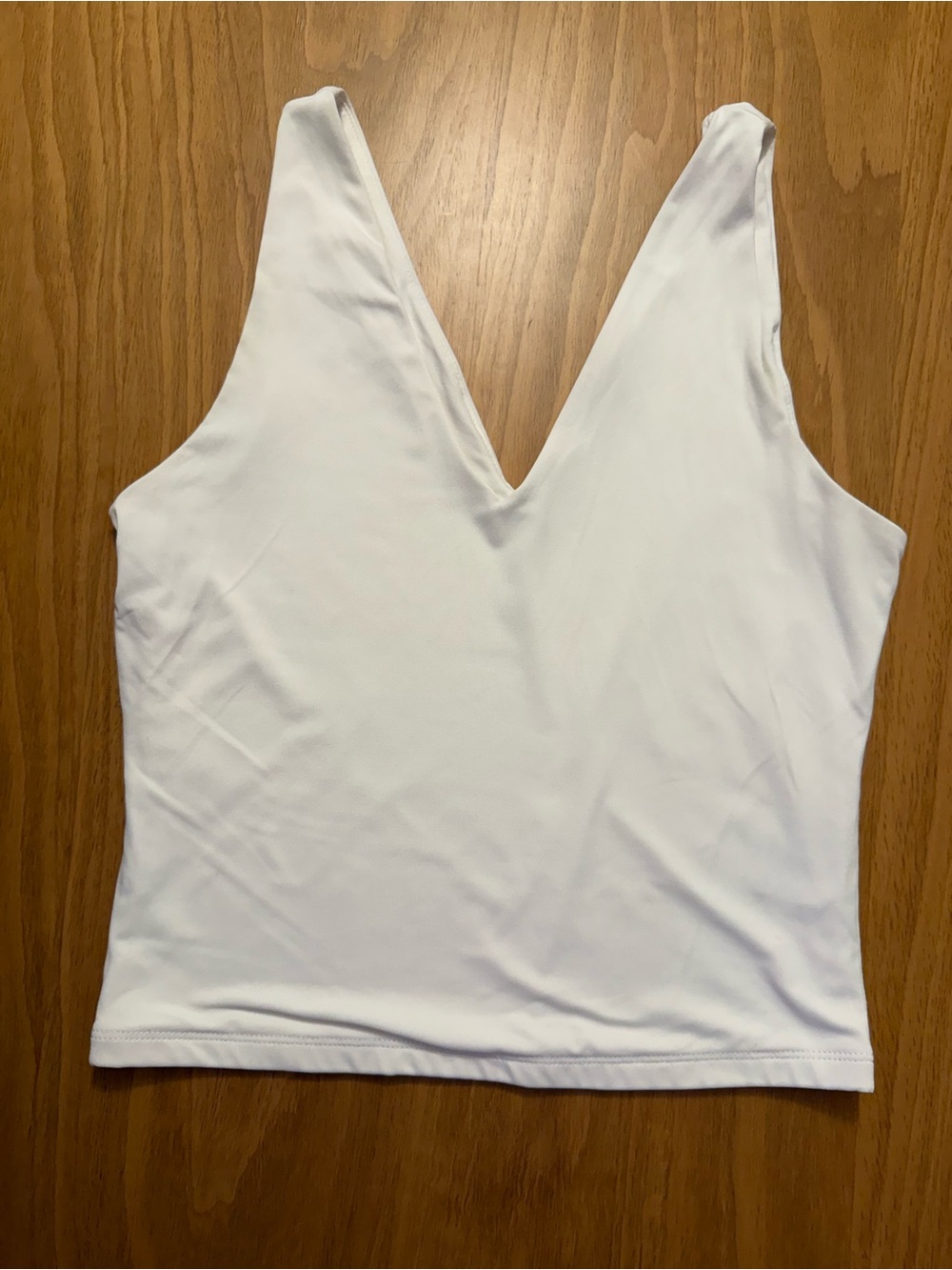 Pink Rose White Luxe Contour V-Neck Tank